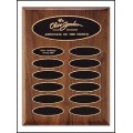 P3621 Walnut Plaque with 12 elliptical plates.